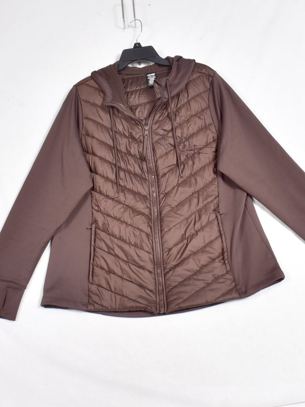 AVIA Women’s Plus XXXL (22) Brow Quilted Puffer Jacket Full Zip Pockets